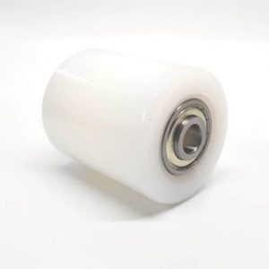 D75 x 100mm – White Nylon Load Roller inc. D17mm Stepped bearings – BT167600