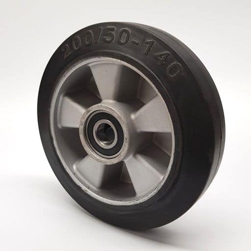 Caoutchouc & Aluminium Steer Wheel-W60mm Hub D200mm x 50 mm TRANSPALETTE 