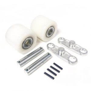 AC25- D82mm x 70mm White Nylon Tandem Load Roller Complete Bogie Assembly